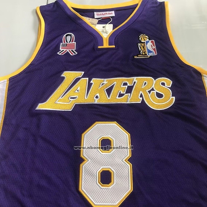 Maglia Los Angeles Lakers Kobe Bryant #8 Mitchell & Ness 2001-02 Viola